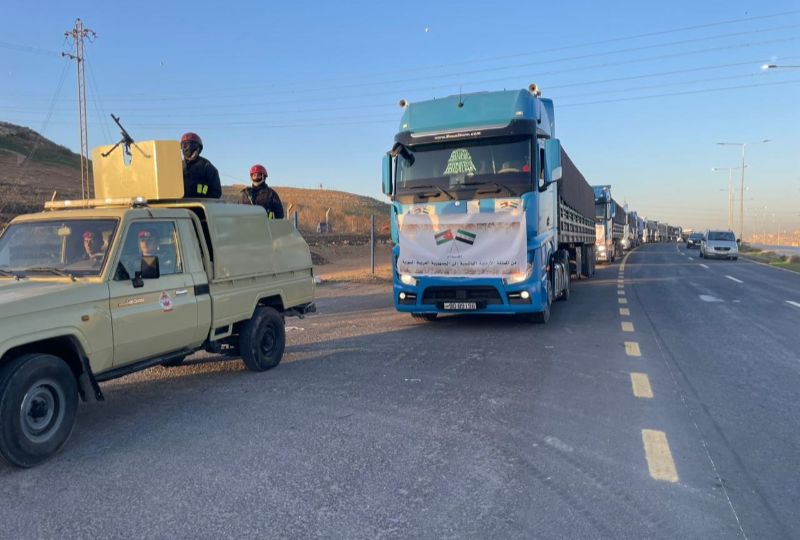 Jordan dispatches humanitarian aid convoy to Syria under Royal Directives